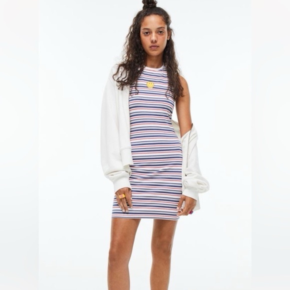 Smiley x H&M Striped Halter Dress Size Medium EUC #272